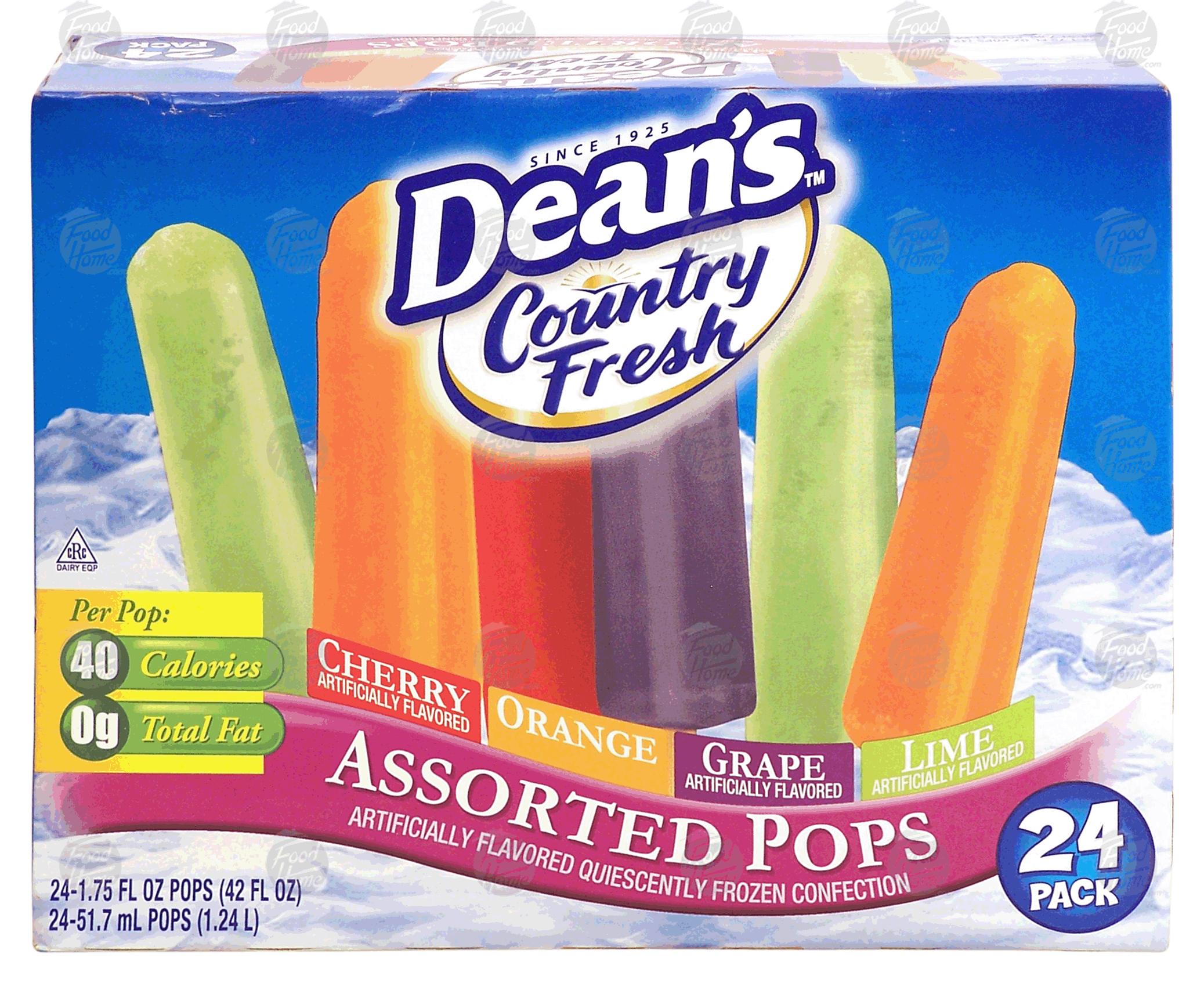 Dean's Country Fresh assorted pops; cherry, orange, grape, lime Full-Size Picture